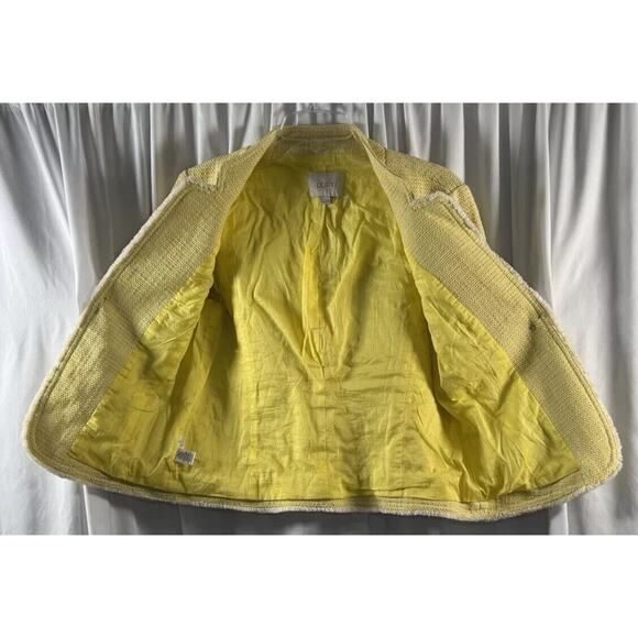 Ann Taylor Loft Tweed 3/4 Sleeves Blazer, Yellow, Sz: M, 78-35 - Picture 14 of 16